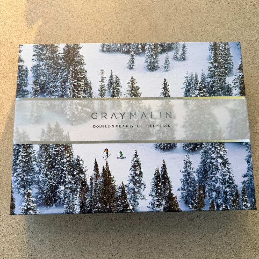 NEW Gray Malin Skiing Winter Double Sided Puzzle 500 Pieces 24x18” Sealed Gift